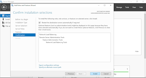 iis clustering setup step 8